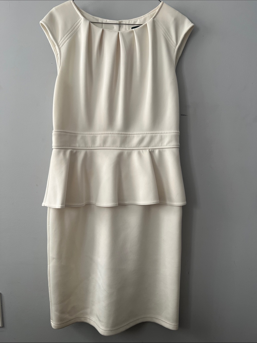 Spense Cream Peplum Sheath Dress